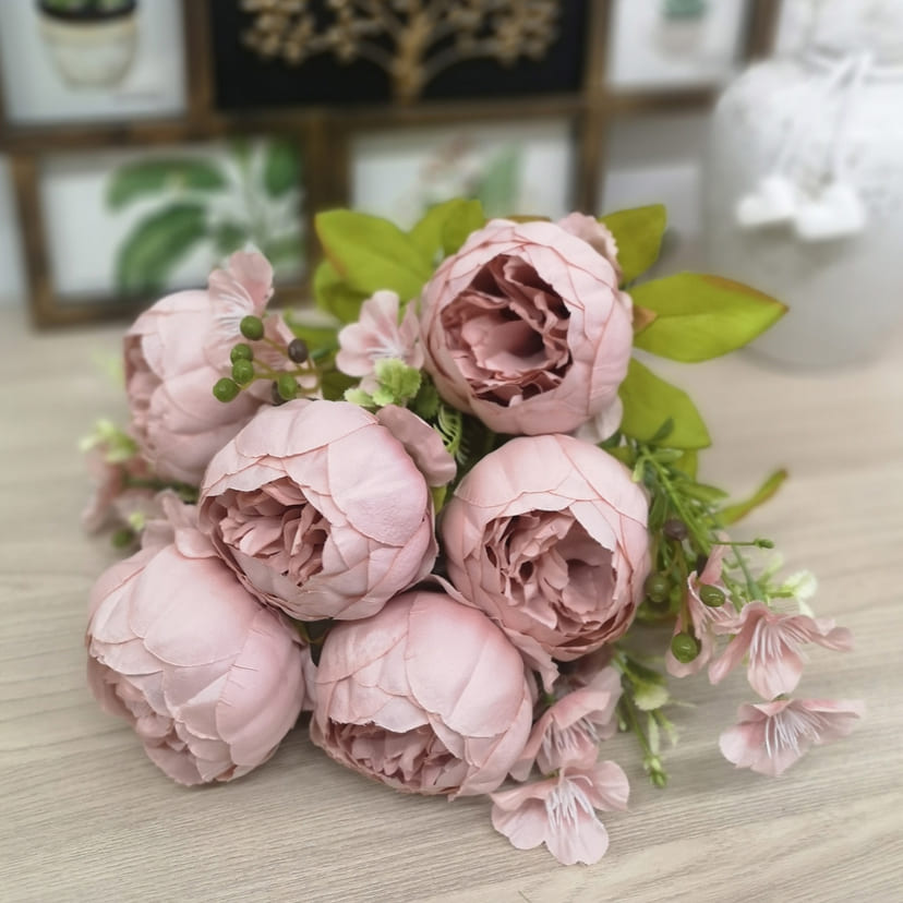 Искусственные цветы в Саратове | Цветы искусственные «Пионы», розовый, винтаж, букет