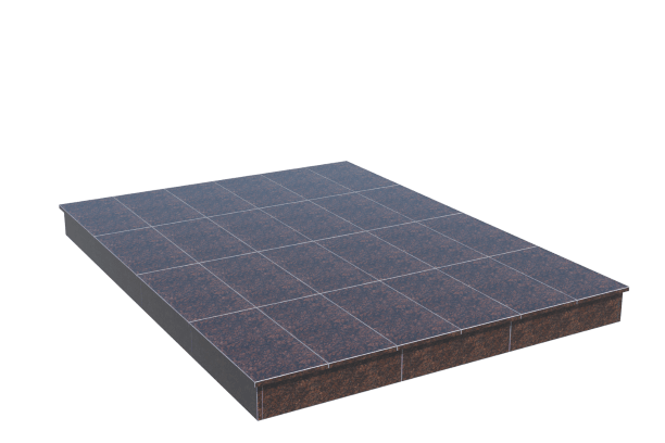 Площадки на могилу в&nbsp;Саратове | Площадка с вертикальной (15 см) облицовкой Дымовским гранитом