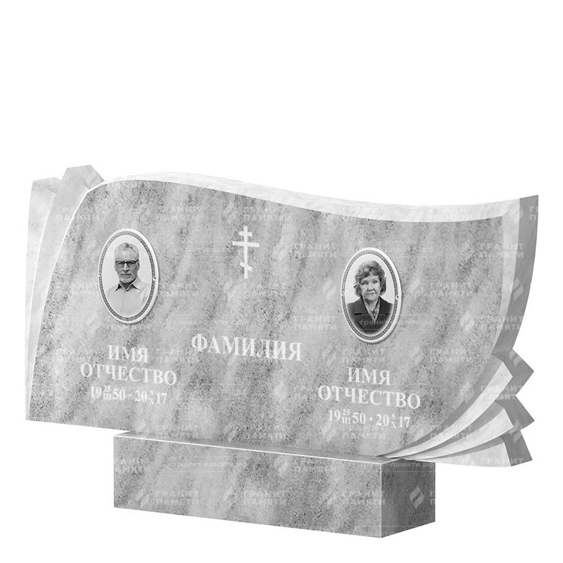 Памятники из мрамора в&nbsp;Саратове | Двойной мраморный памятник ФМ-265