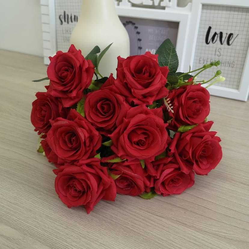 Искусственные цветы в Саратове | Цветы искусственные «Розы острые», красные, букет