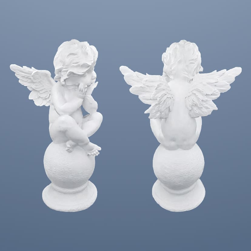 Скульптуры из искусственного мрамора в Саратове | Скульптура ангел на шаре №1