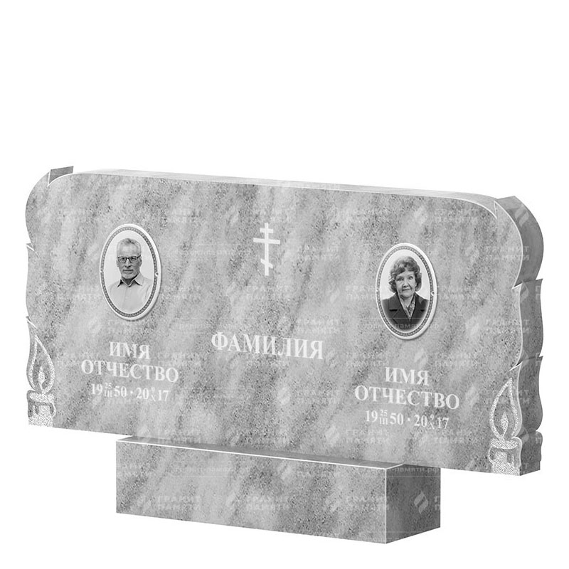 Памятники из мрамора в&nbsp;Саратове | Двойной мраморный памятник ФМ-133