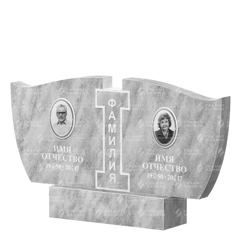 Памятники из мрамора в&nbsp;Саратове | Двойной мраморный памятник ФМ-138
