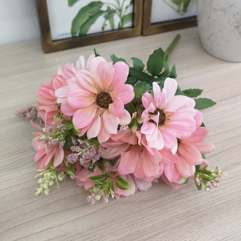 Искусственные цветы в Саратове | Цветы искусственные «Ромашки с бутонами», розовые, букет