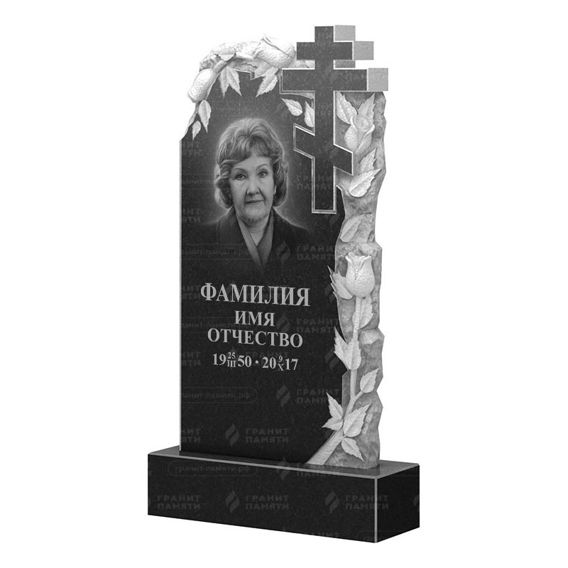 Памятники из гранита с цветами в&nbsp;Саратове | Гранитный памятник ФГ-088