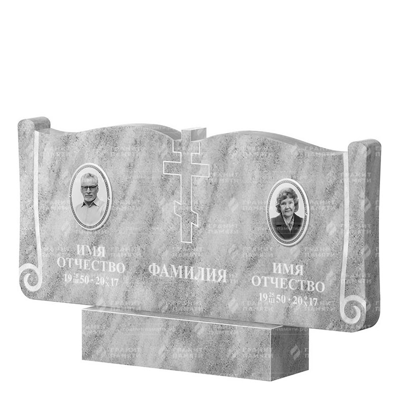 Памятники из мрамора в&nbsp;Саратове | Двойной мраморный памятник ФМ-263