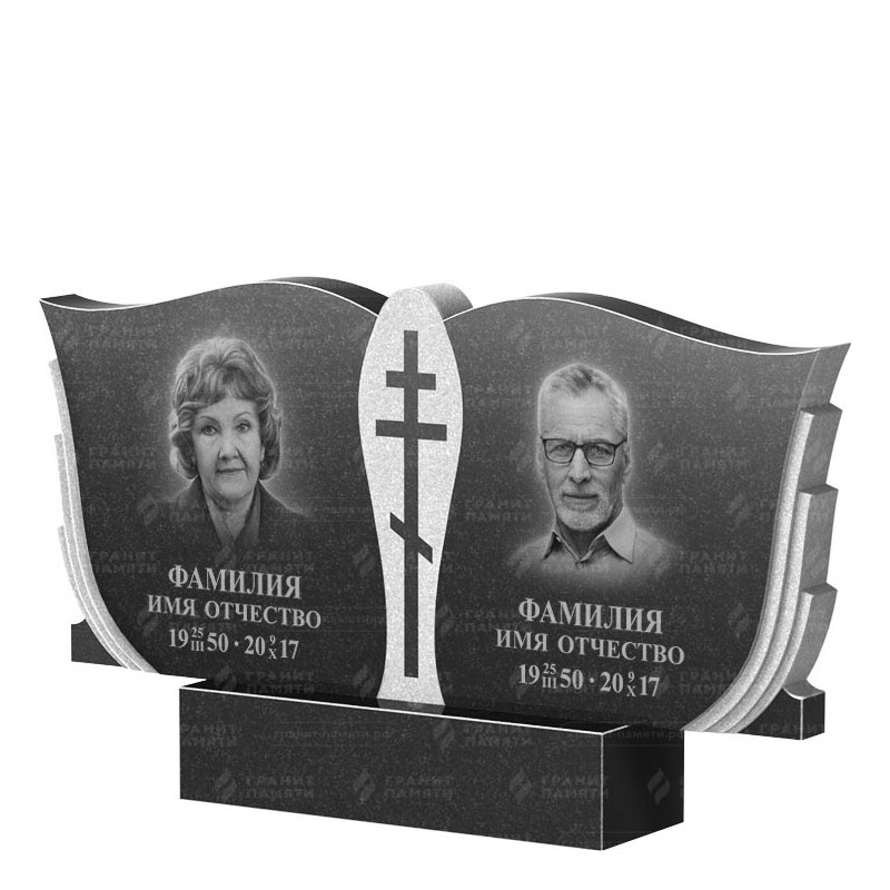 Памятники из гранита двойные в&nbsp;Саратове | Двойной гранитный памятник ФГ-136