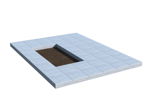 Площадки на могилу в&nbsp;Саратове | Площадка с тротуарной плиткой (под цветник)