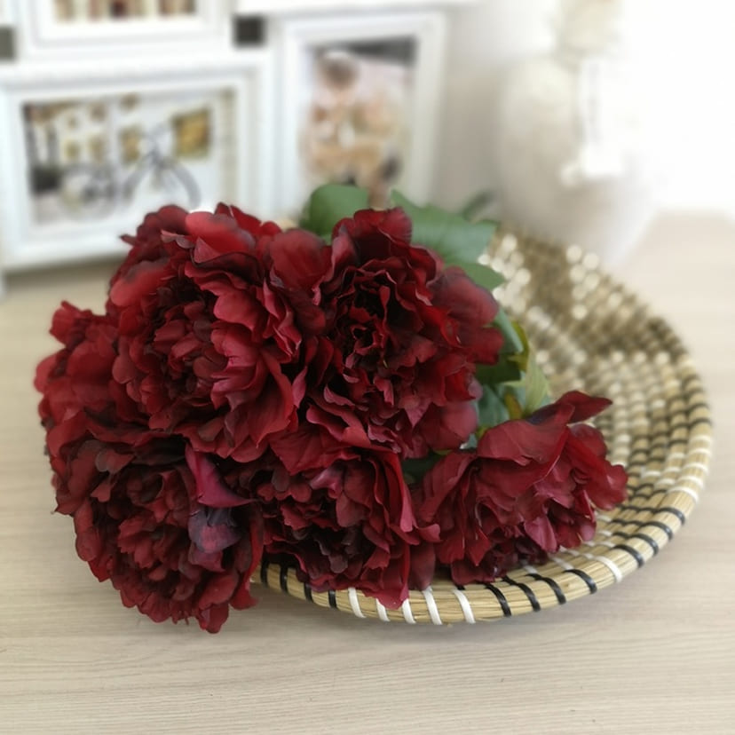 Искусственные цветы в Саратове | Цветы искусственные «Пионы», бордовые, букет