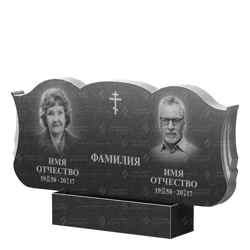 Гранитные памятники в&nbsp;Саратове | Двойной гранитный памятник ФГ-261