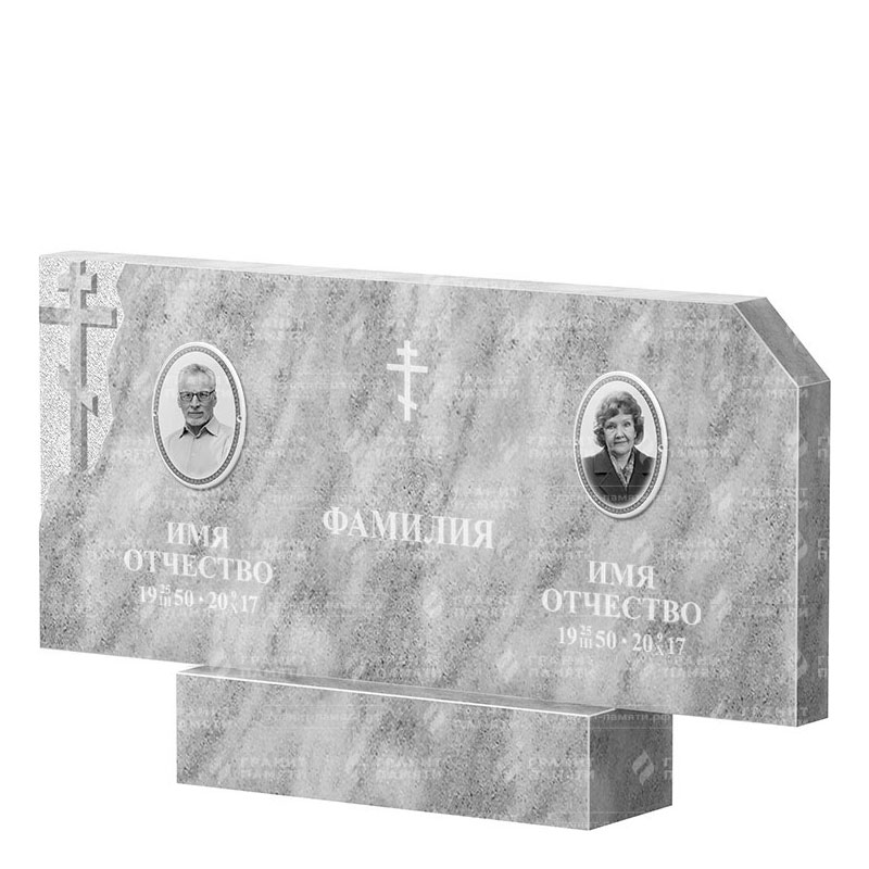 Памятники из мрамора в&nbsp;Саратове | Двойной мраморный памятник ФМ-134
