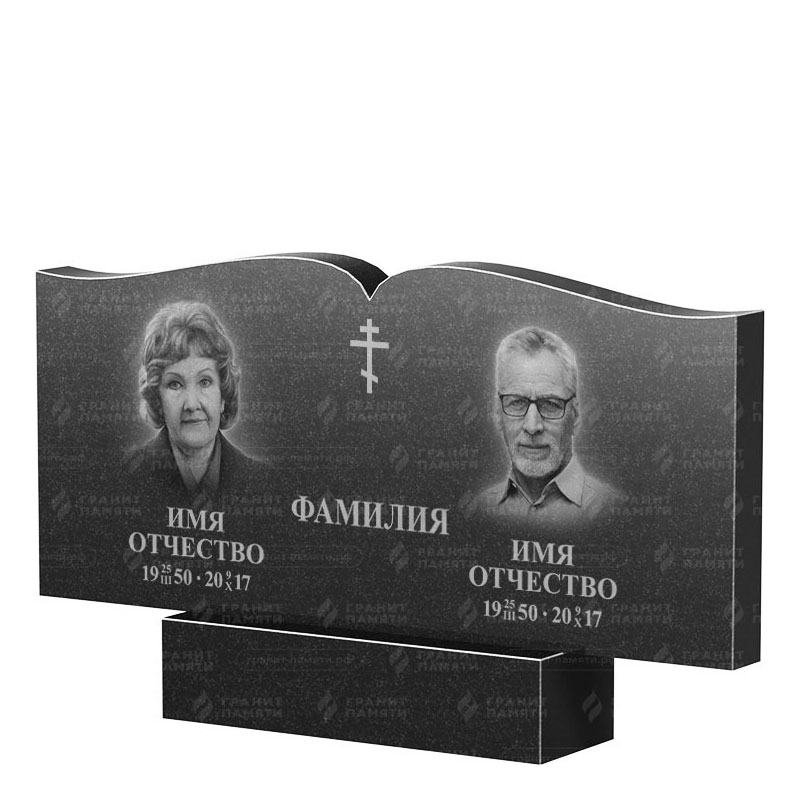 Гранитные памятники в&nbsp;Саратове | Двойной гранитный памятник ФГ-259
