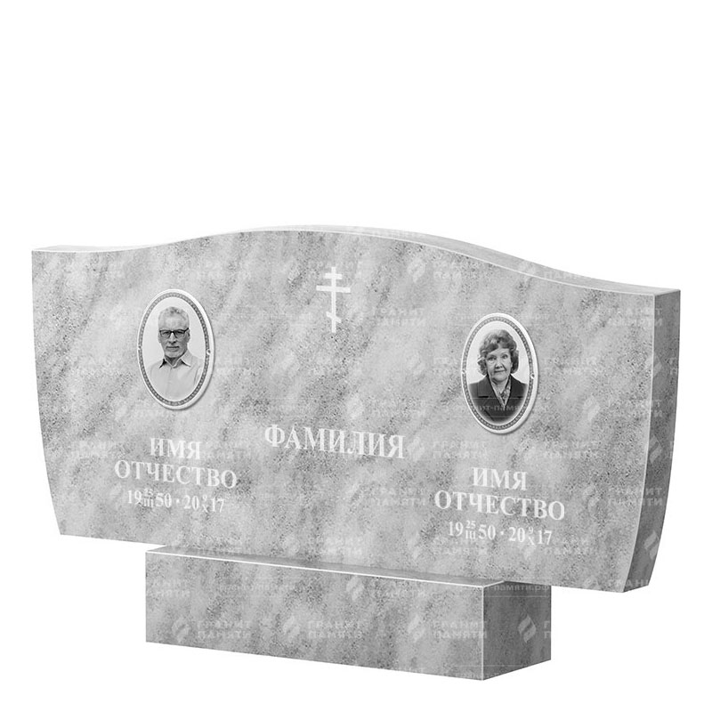 Памятники из мрамора в&nbsp;Саратове | Двойной мраморный памятник ФМ-258