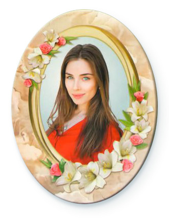 Фото на металлокерамике (фотокерамика) | Портрет/надписи на керамике Овал цвет