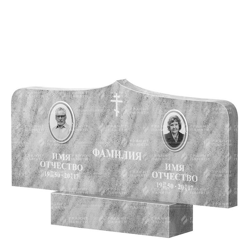 Памятники из мрамора в&nbsp;Саратове | Двойной мраморный памятник ФМ-260