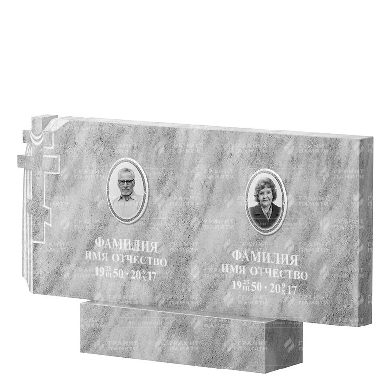 Памятники из мрамора в&nbsp;Саратове | Двойной мраморный памятник ФМ-139