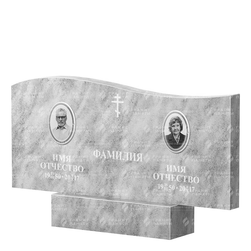 Памятники из мрамора в&nbsp;Саратове | Двойной мраморный памятник ФМ-255