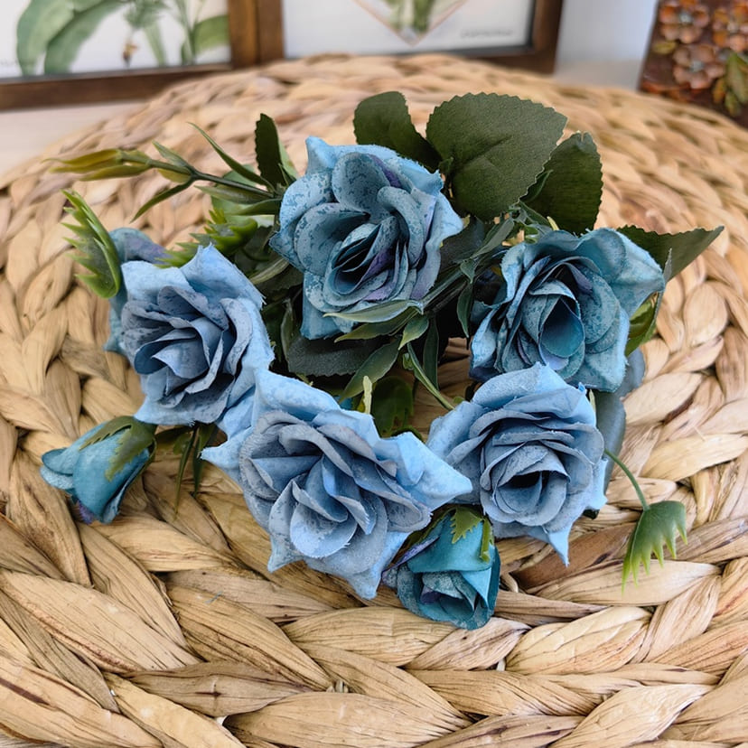 Искусственные цветы в Саратове | Цветы искусственные «Розы», синие, букет