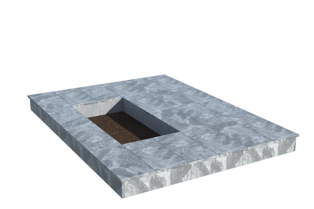 Площадки на могилу в&nbsp;Саратове | Площадка с вертикальной (15 см) мраморной облицовкой (под цветник)