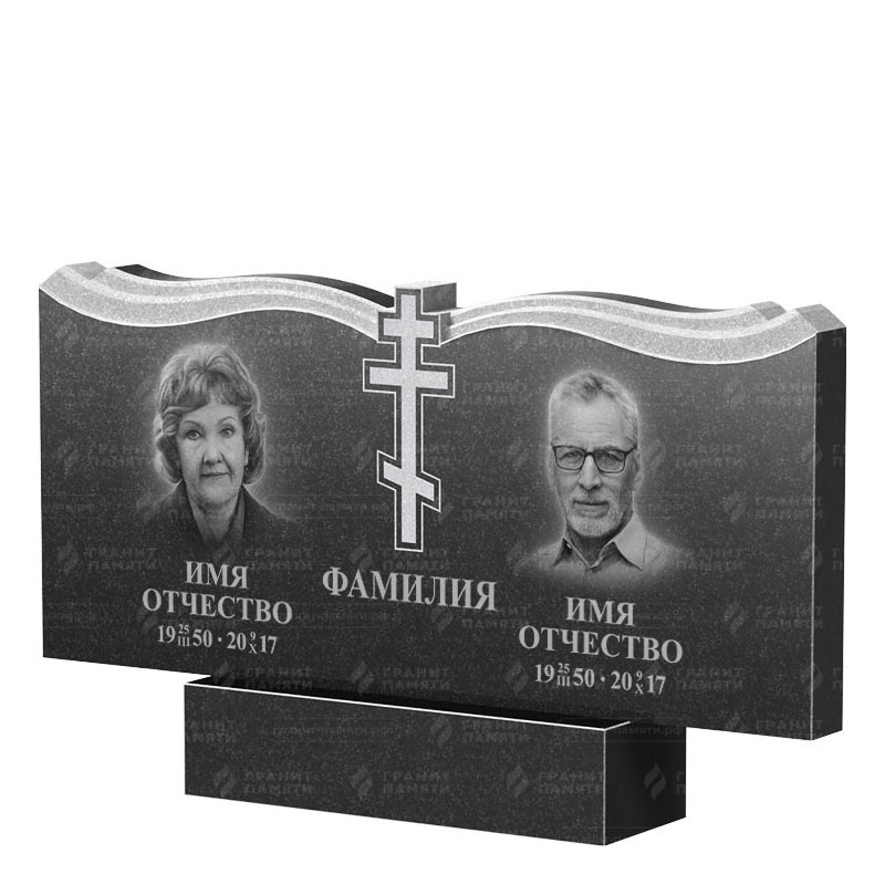 Гранитные памятники в&nbsp;Саратове | Двойной гранитный памятник ФГ-262