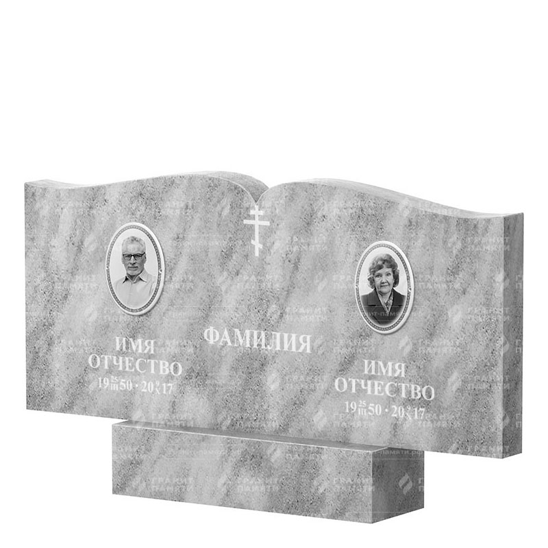 Памятники из мрамора в&nbsp;Саратове | Двойной мраморный памятник ФМ-259