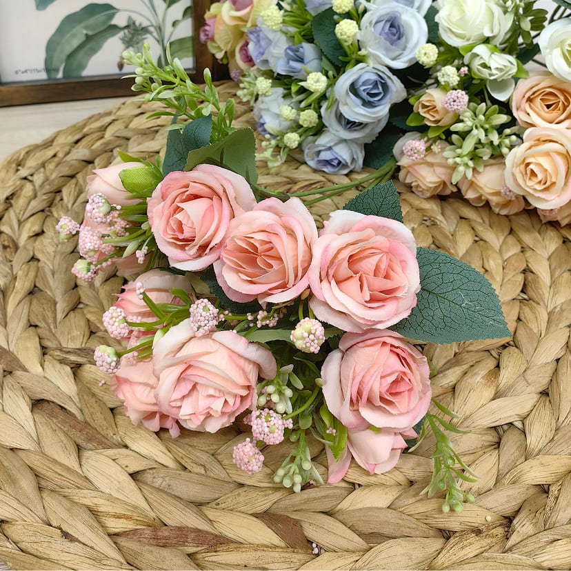 Искусственные цветы в Саратове | Цветы искусственные «Розы», нежно-розовые, букет