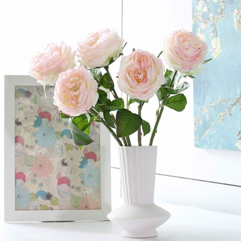 Искусственные цветы в Саратове | Цветок искусственный «Роза пионовидная», молочно-розовая, одиночный