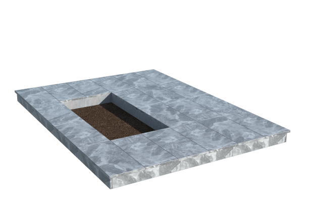 Площадки на могилу в&nbsp;Саратове | Площадка с вертикальной (10 см) мраморной облицовкой (под цветник)