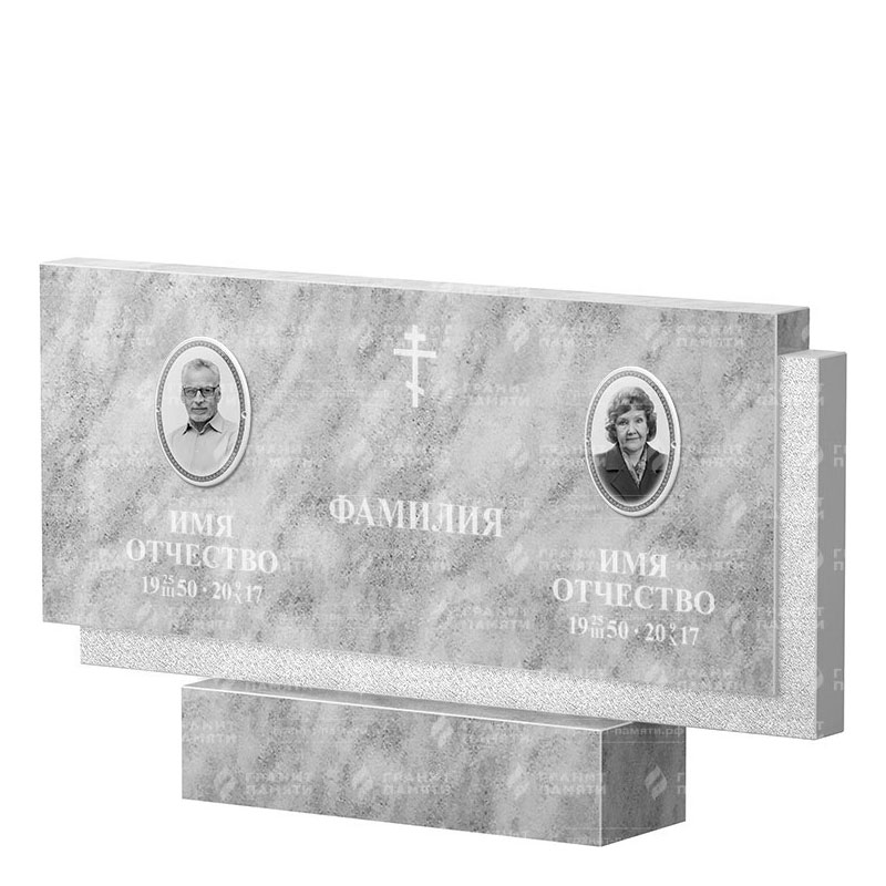 Памятники из мрамора в&nbsp;Саратове | Двойной мраморный памятник ФМ-132
