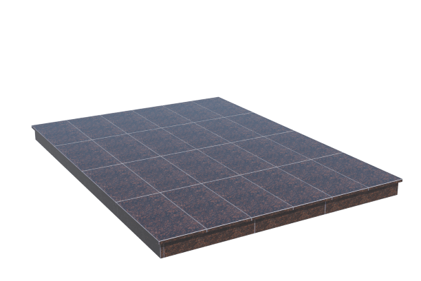 Площадки на могилу в&nbsp;Саратове | Площадка с вертикальной (10 см) облицовкой Дымовским гранитом